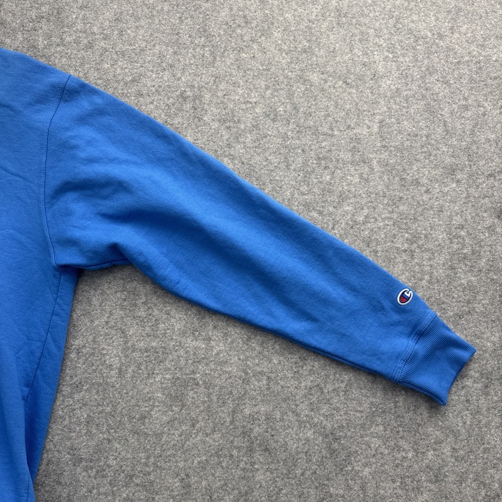 Champion Men's Blue Pullover Hoodie Size XL Graphic Print Logo Orange Highlights - Picture 7 of 12